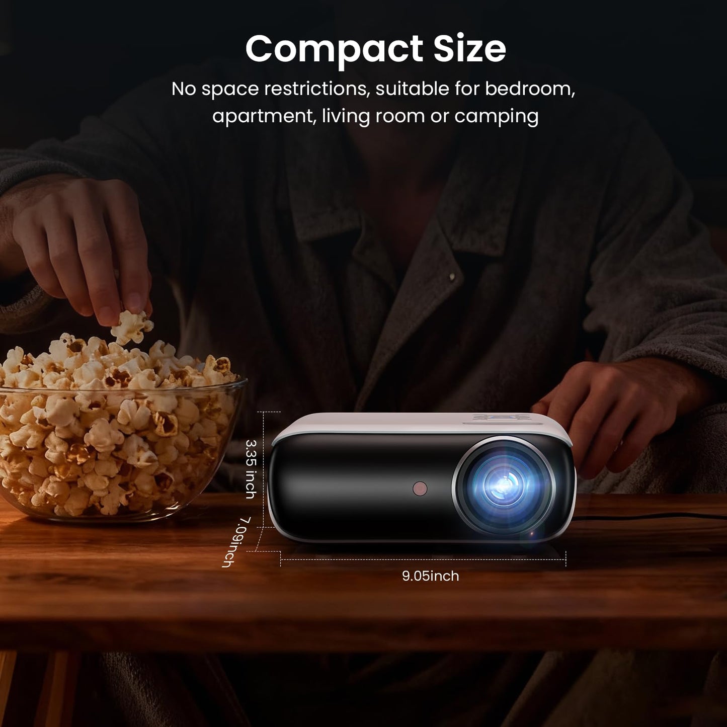 HAPPRUN Native 1080P Bluetooth Portable Projector
