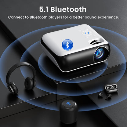 HAPPRUN Native 1080P Bluetooth Portable Projector