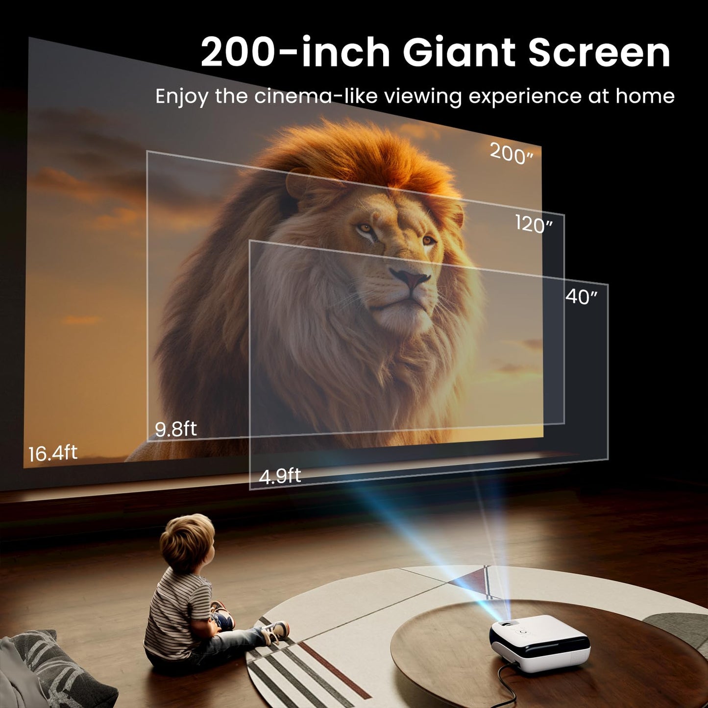 HAPPRUN Native 1080P Bluetooth Portable Projector